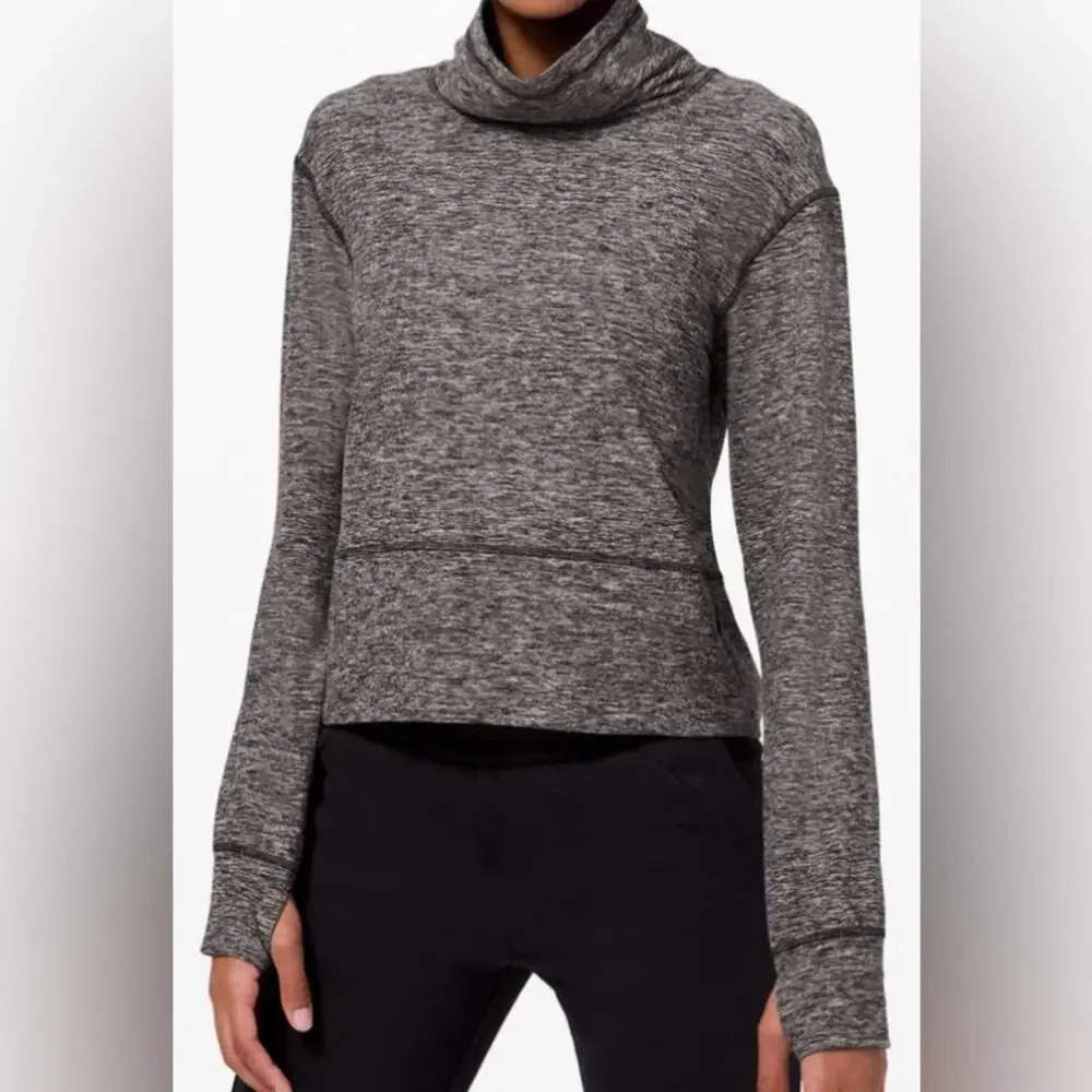 Lululemon Ready to Rulu Fleece Pullover Heathered Black Size 6